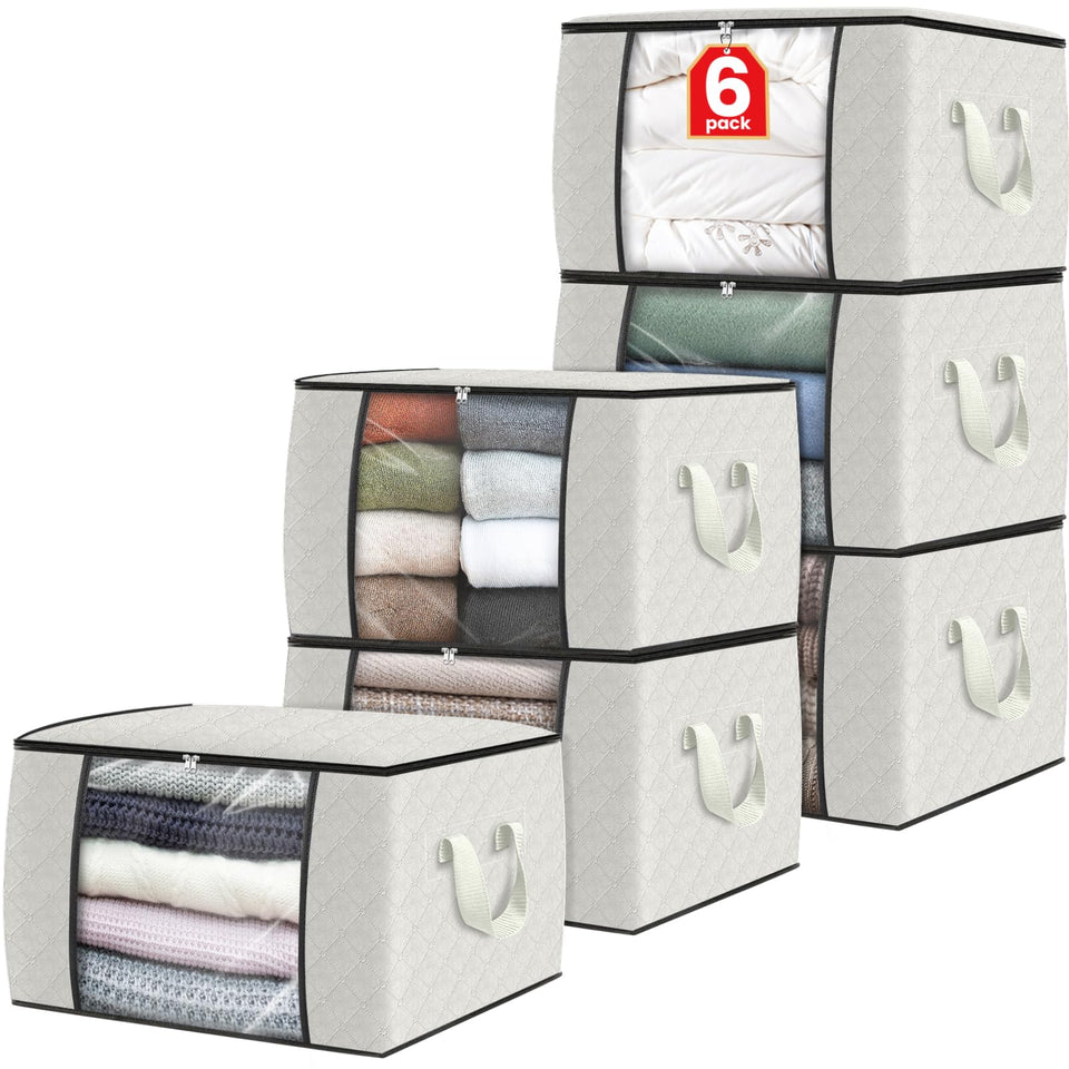 Fab totes six-pack clothes storage bag with window for easy viewing.