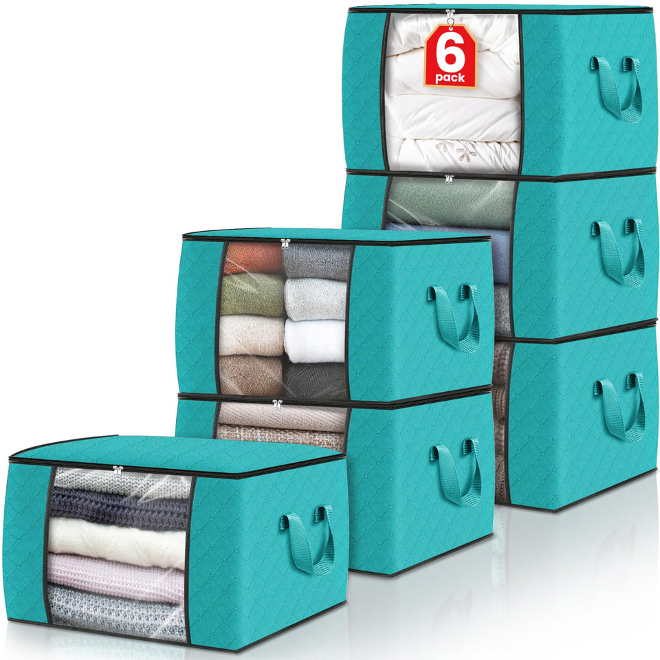 Fab totes foldable closet organizers in green for easy home storage