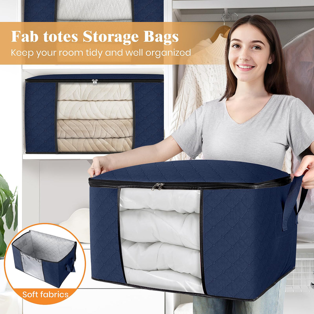 Fab totes foldable design saves space when not in use.