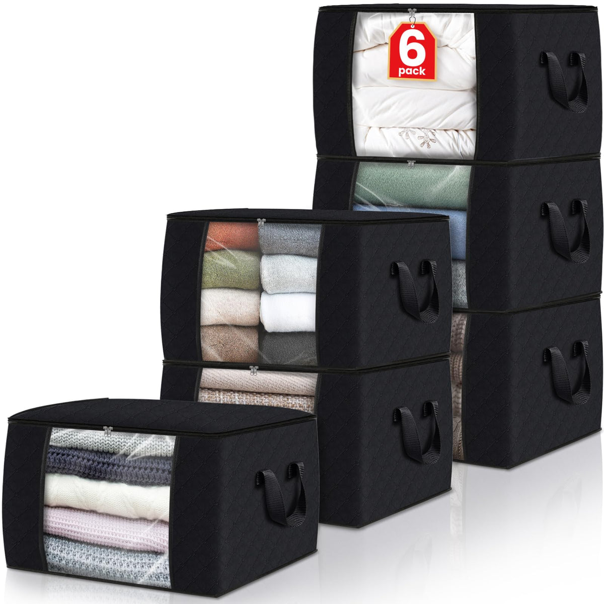 Fab totes storage bags front view shows closet organization potential.
