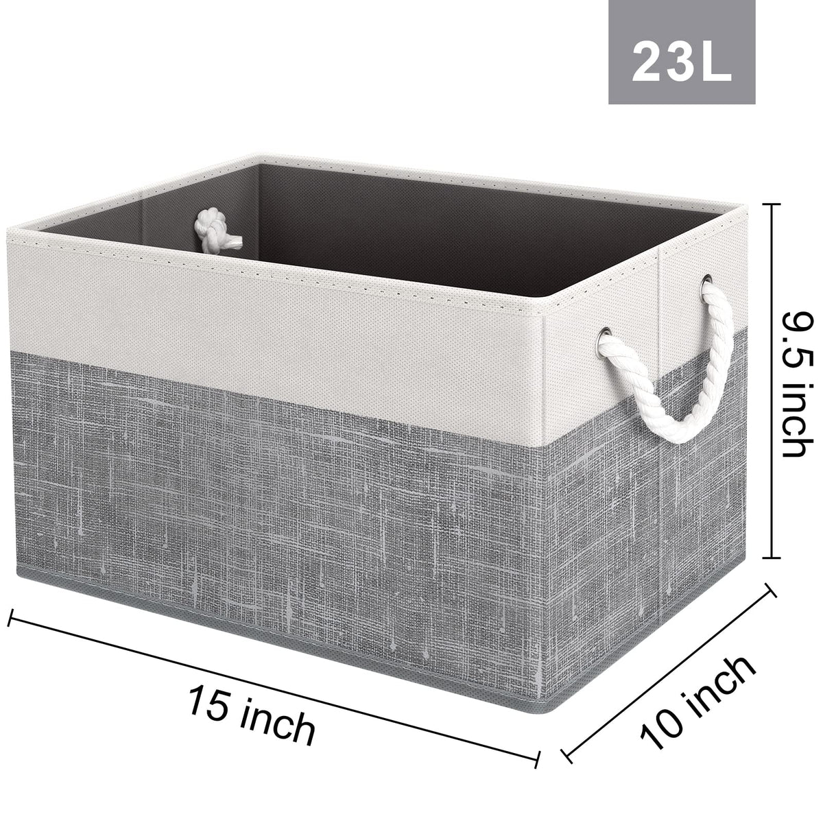 Fab totes storage bins side view in a closet, highlighting easy access and neat shelving.