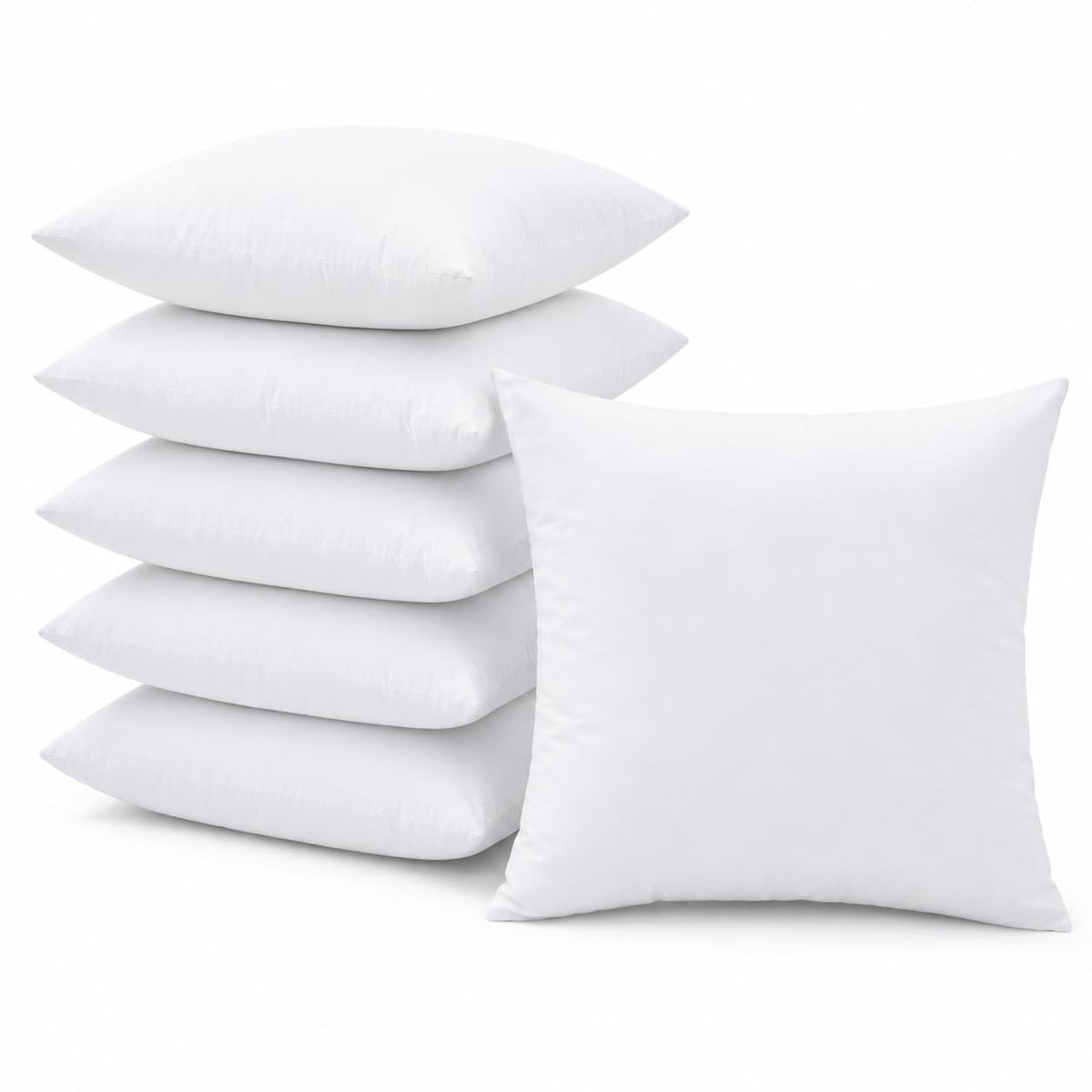 Fabornus 18x18 pillow insert closeup showing even polyester filling for lasting shape