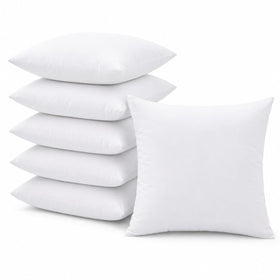 Fabornus 18x18 pillow insert closeup showing even polyester filling for lasting shape