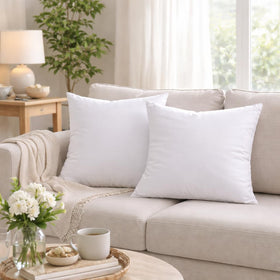 Fabornus 18x18 inserts on a sofa demonstrating full, decorative cushions