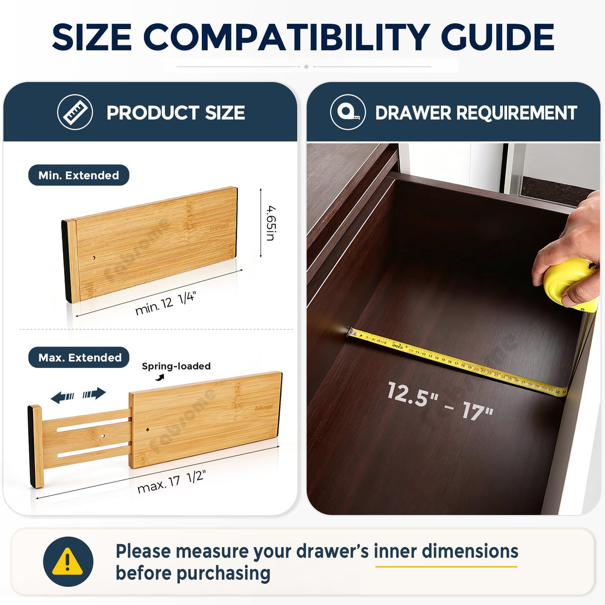 Fabsome bamboo dividers match most drawer finishes for a seamless look.