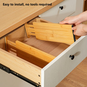 Fabsome durable bamboo wood enhances drawer interior finish.