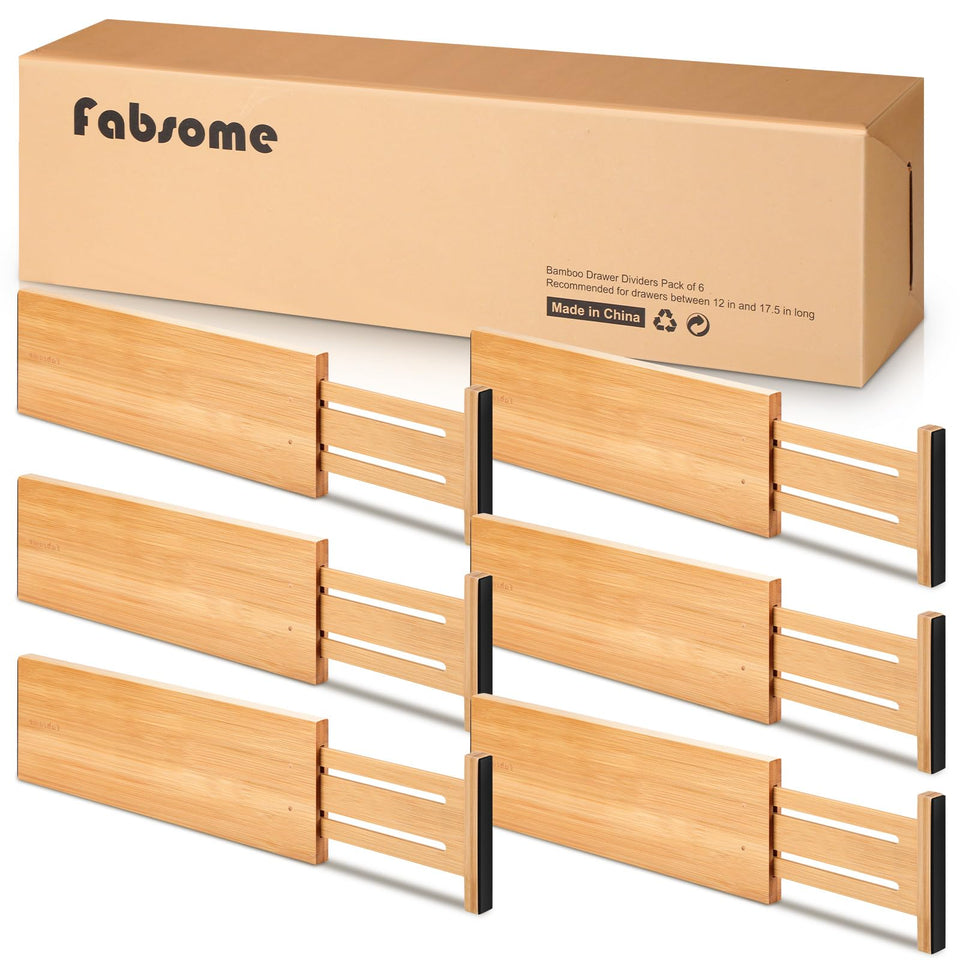 Fabsome dresser drawer organizers 6-pack tidying clothing neatly.