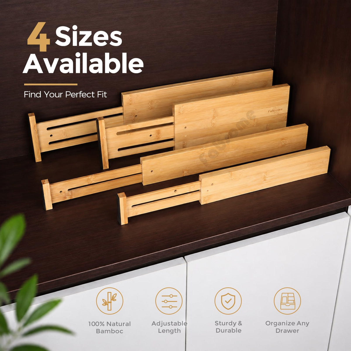 Fabsome organizers maximize drawer space without dead zones.