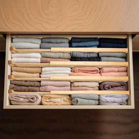 Fabsome space-maximizing solution helps reduce dresser clutter.