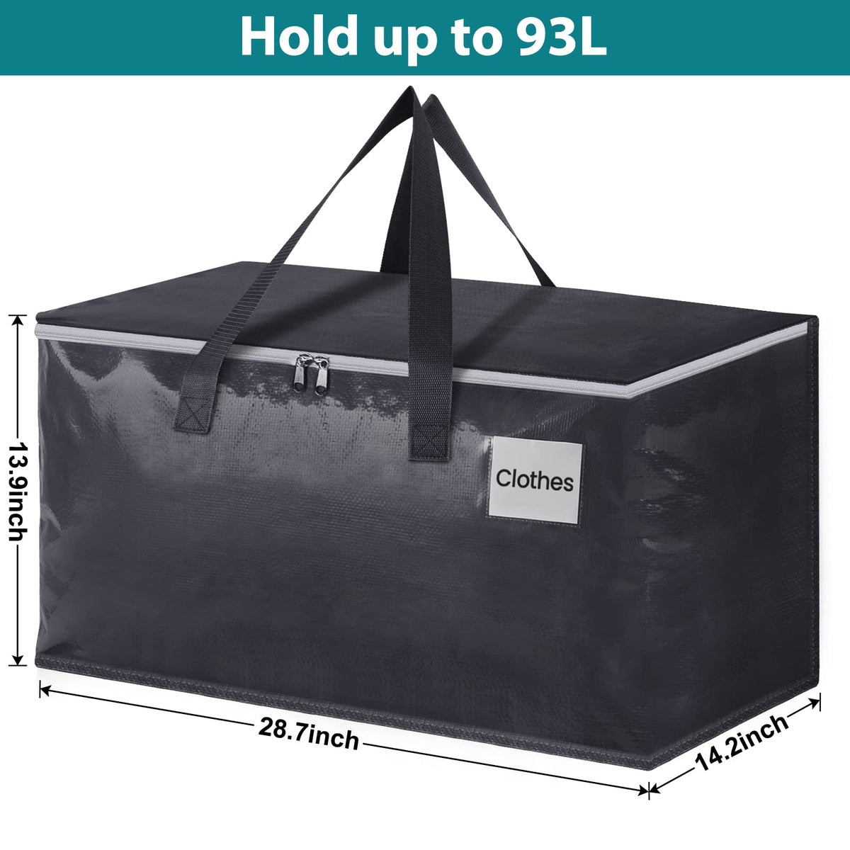 Fabspace moving bag with dual zipper opening wide for easy loading.