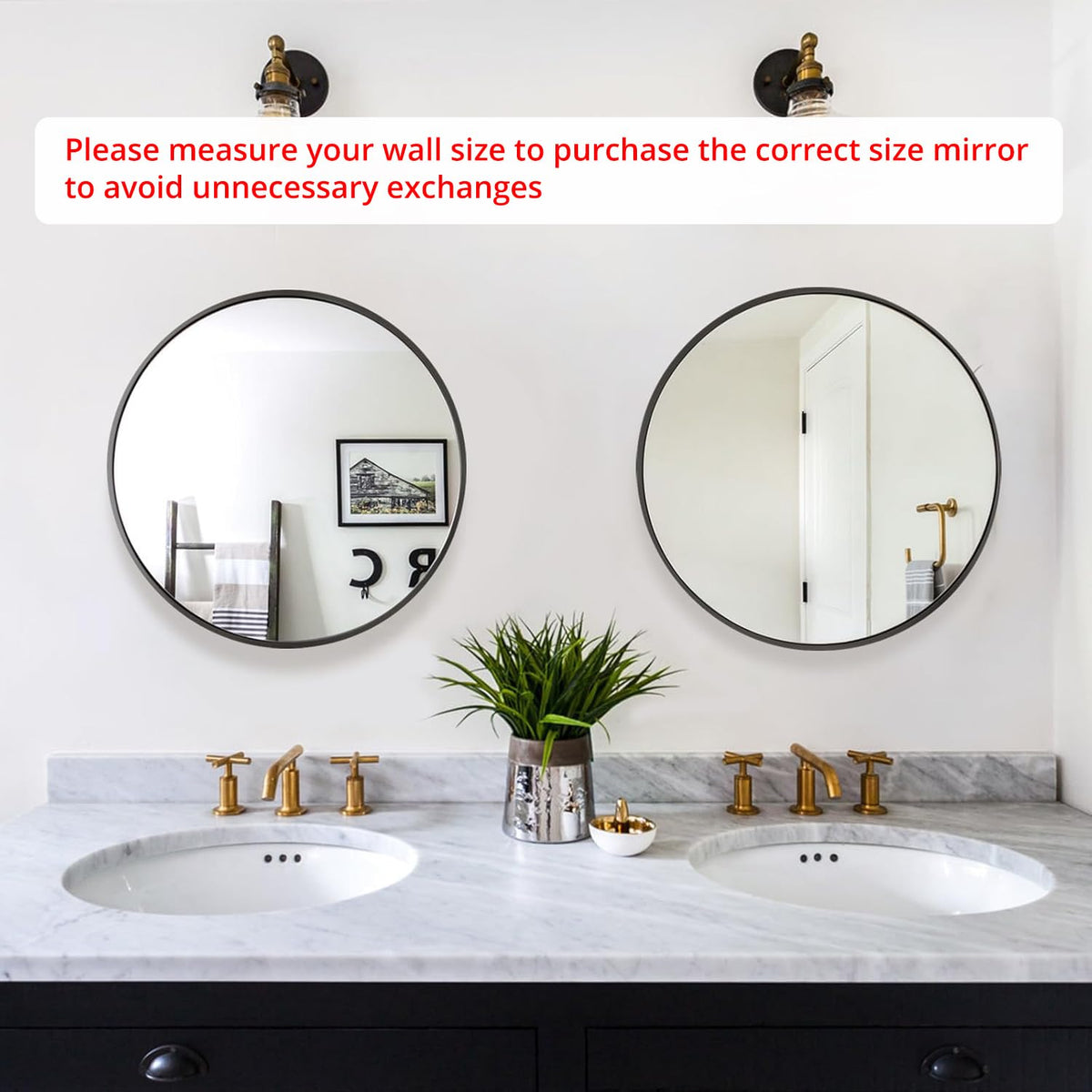 Fabuday black circle mirror frame close-up highlights sturdy matte finish