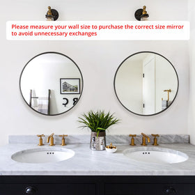 Fabuday black circle mirror frame close-up highlights sturdy matte finish