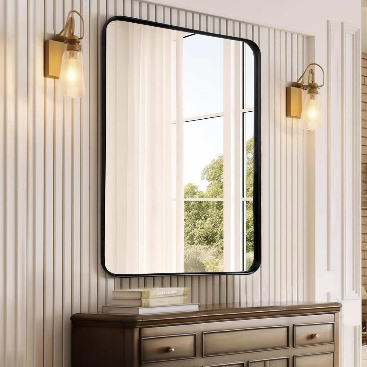 Fabuday entryway mirror creates a welcoming, bright first impression