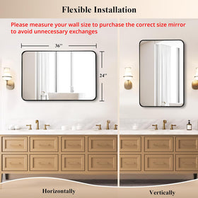 Fabuday framed matte bathroom mirror adds sleek, modern style