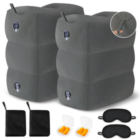 Fabuday inflatable gray foot rest two-pack for travel comfort