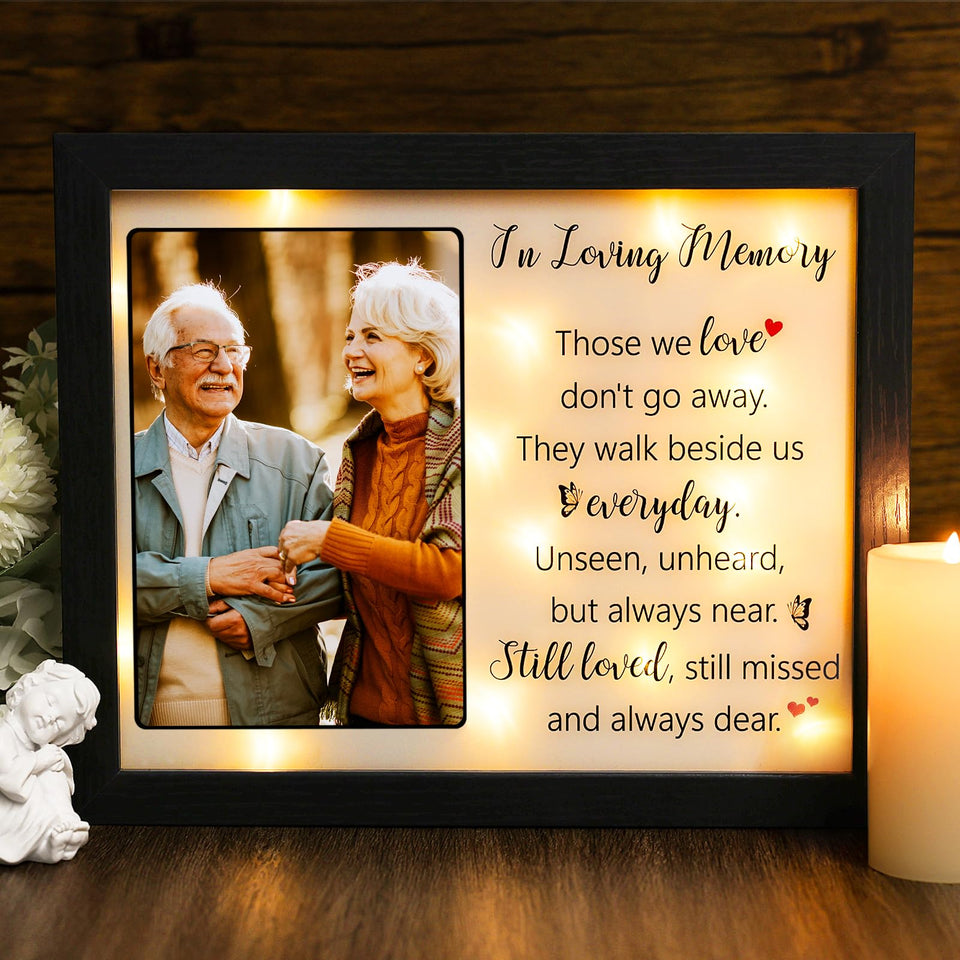 Fabuday LED shadow box 4x6 memorial frame with warm light for cherished memories