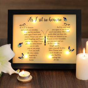 Fabuday memorial LED shadow box front view with warm glow for comforting display