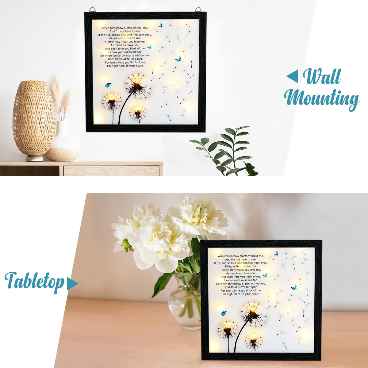 Fabuday night-light shadow box glows warmly, creating a peaceful bedside atmosphere