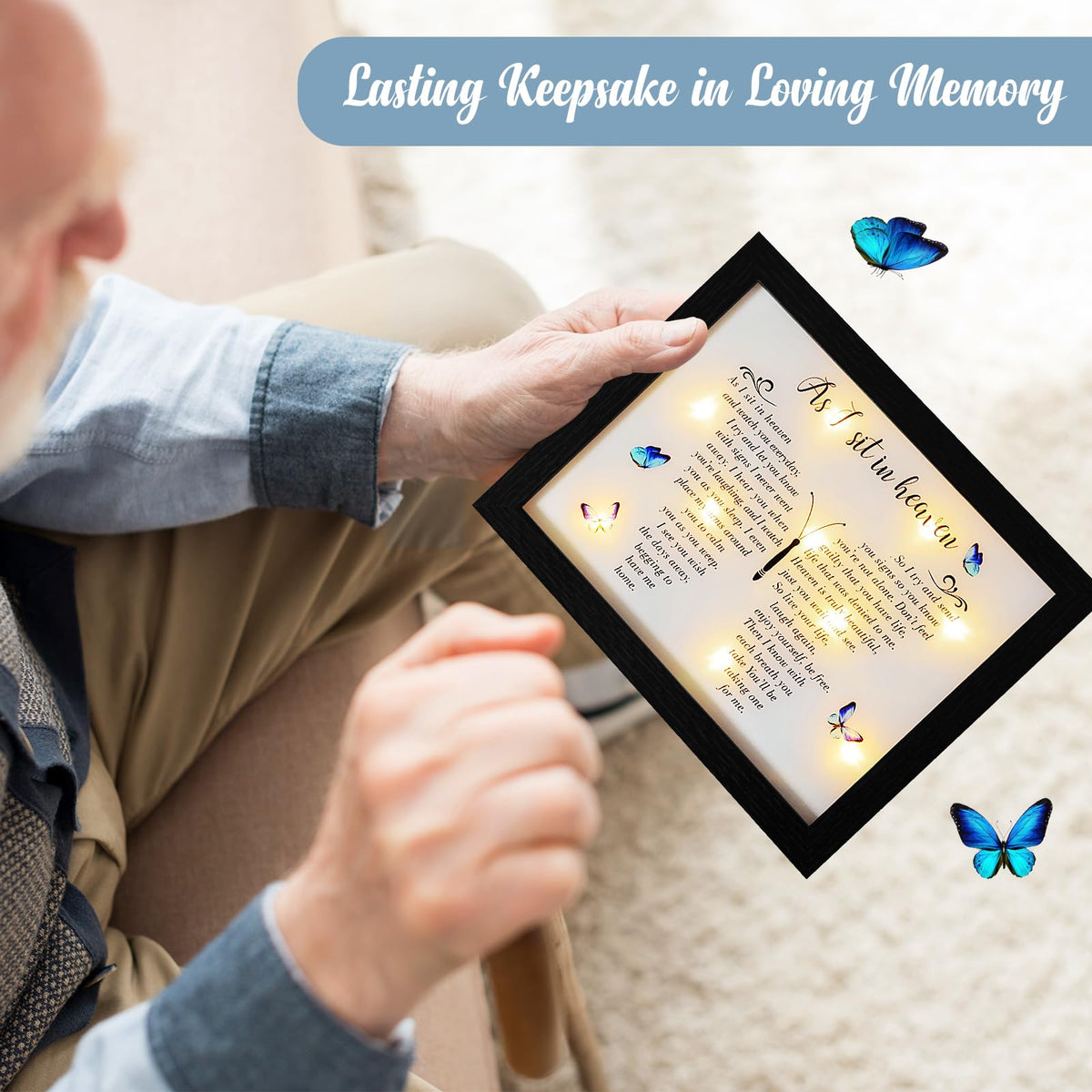 Fabuday memorial LED shadow box wall-mount option saves shelf space