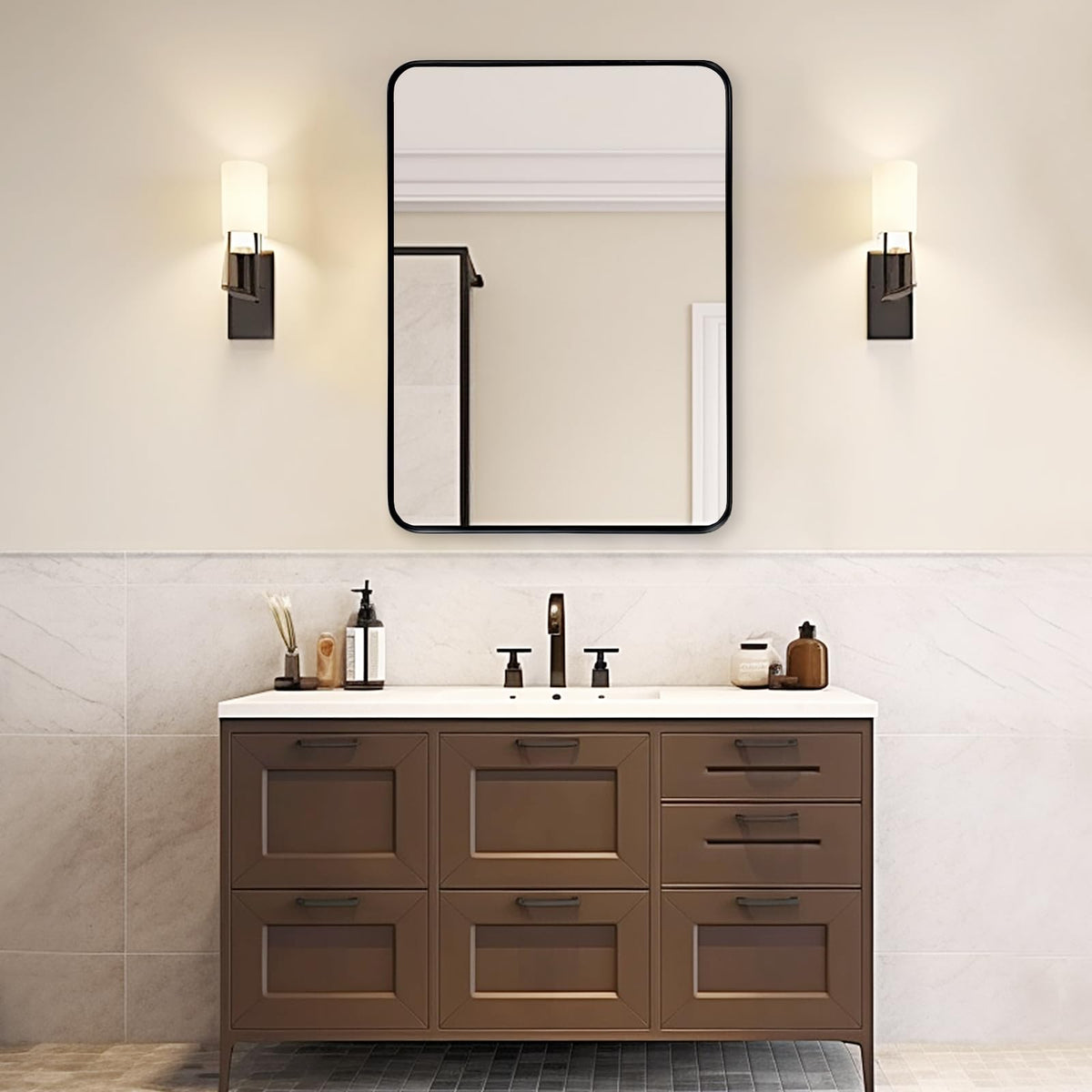 Fabuday restroom mirror provides clear sightlines for daily routines