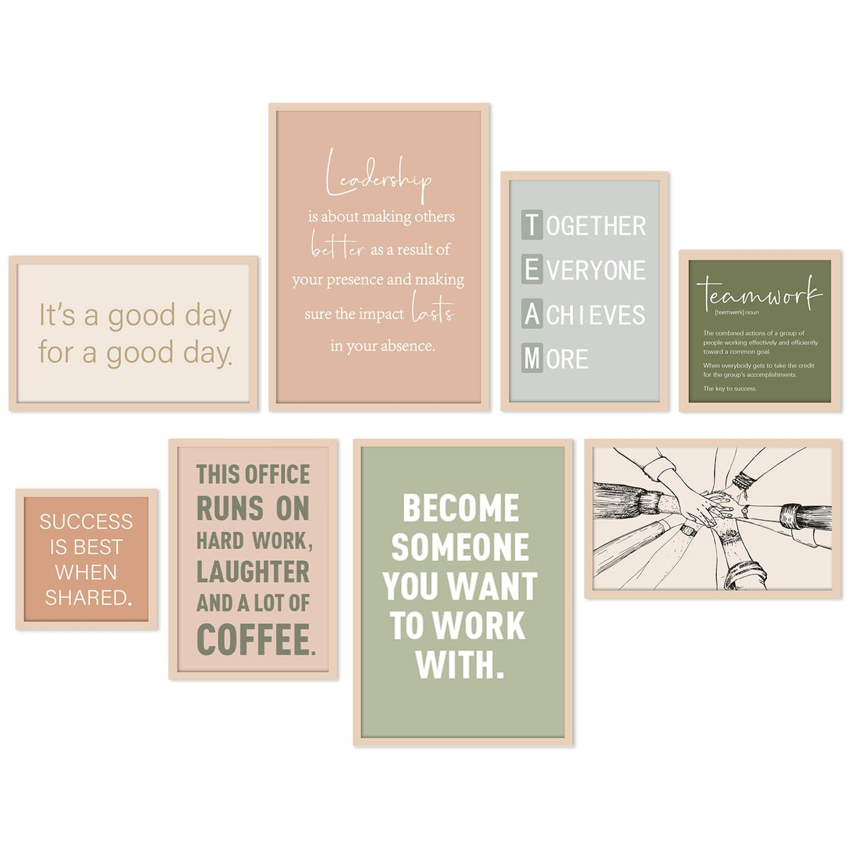 Faccito 8 Set Office Wall Decor teamwork artwork inspires collaboration in the workspace