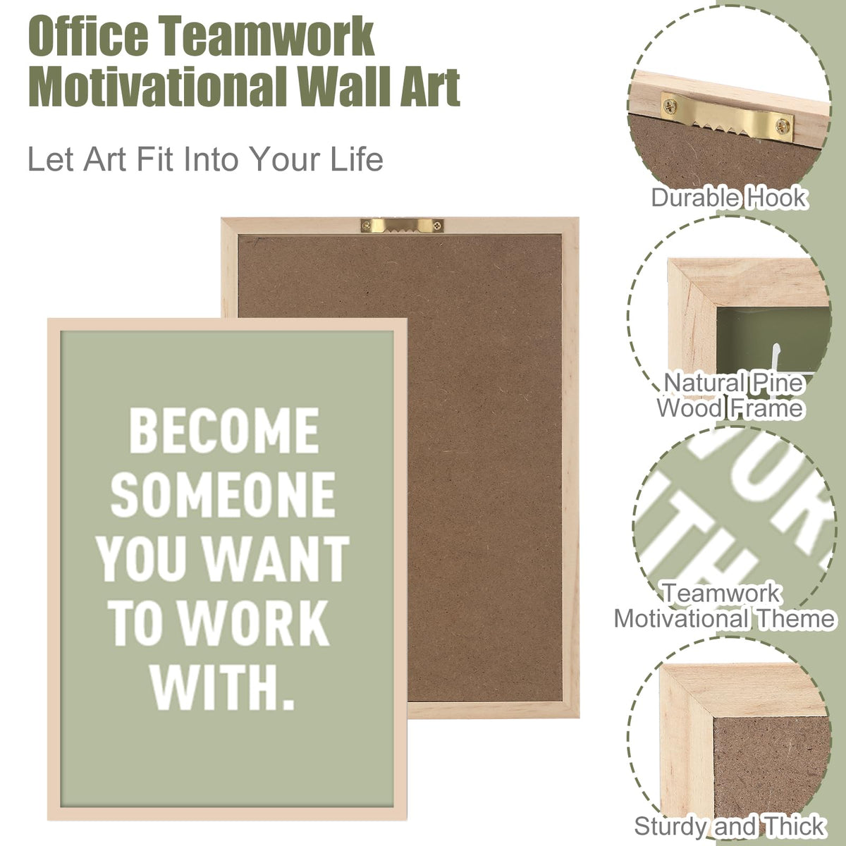 Faccito wooden framed art adds warmth and professional vibe to homes and offices