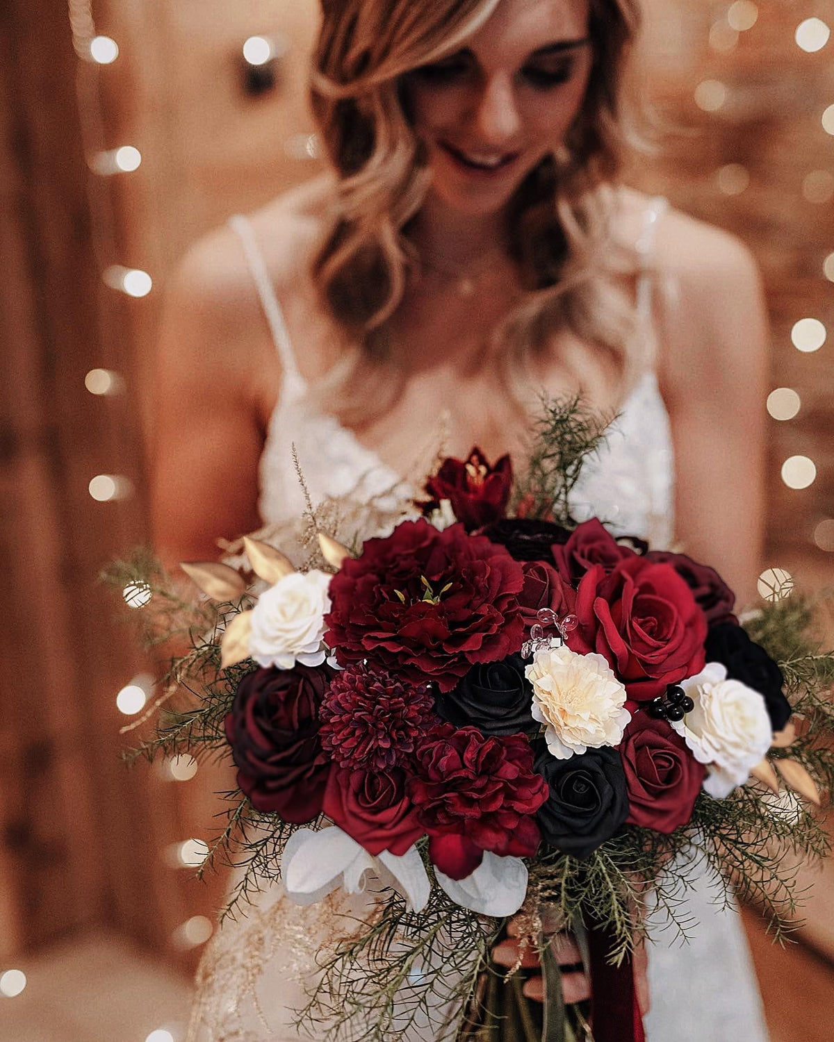 FACINOC reusable burgundy roses adding year-round beauty to home decor.