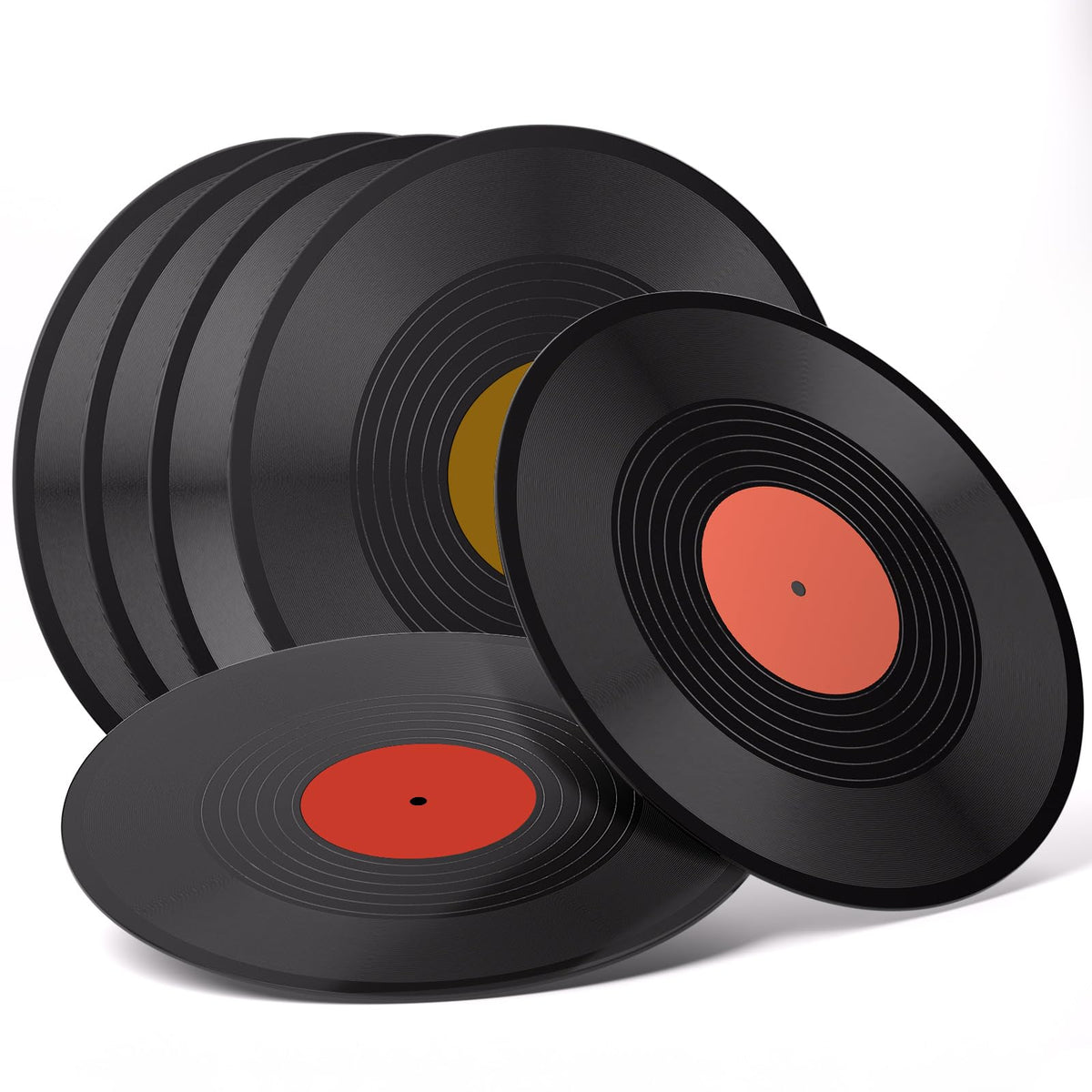 Facmogu blank vinyl record with brown center, blends with warm tones and vintage aesthetics.
