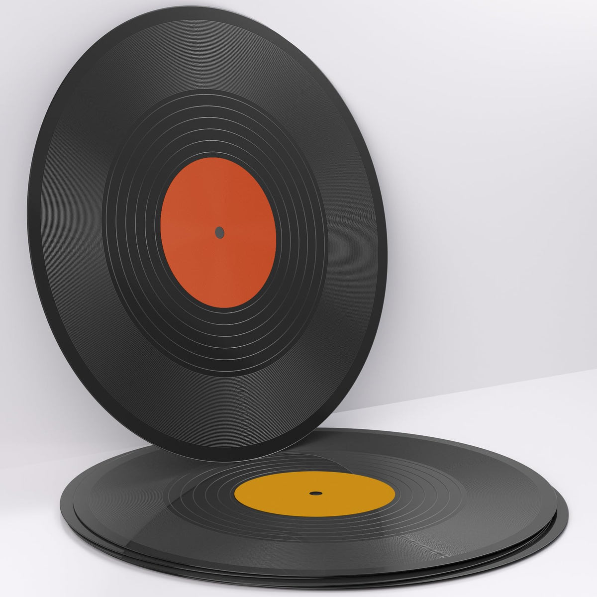 Facmogu blank vinyl record with teal center, versatile for desk art and room accents.