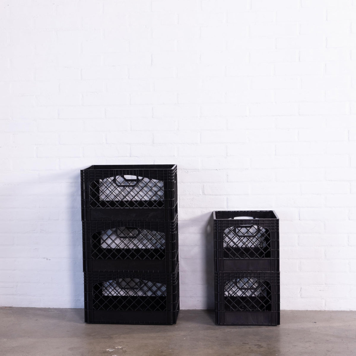 Factory Direct Partners milk crate close-up shows durable HDPE material.