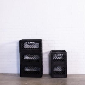 Factory Direct Partners milk crate close-up shows durable HDPE material.