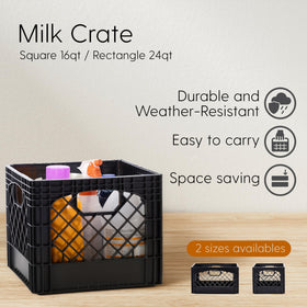 Factory Direct Partners stackable crate system saves space in small rooms.