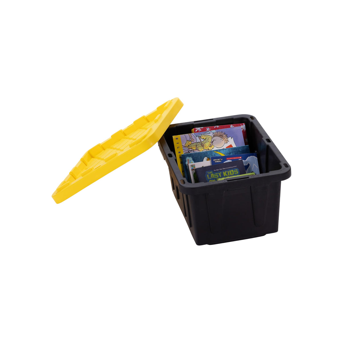 Factory Direct Partners stackable tote for space-saving organization.
