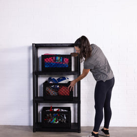 Factory Direct Partners USA-made 24qt crate ideal for garage storage and workspace organization.