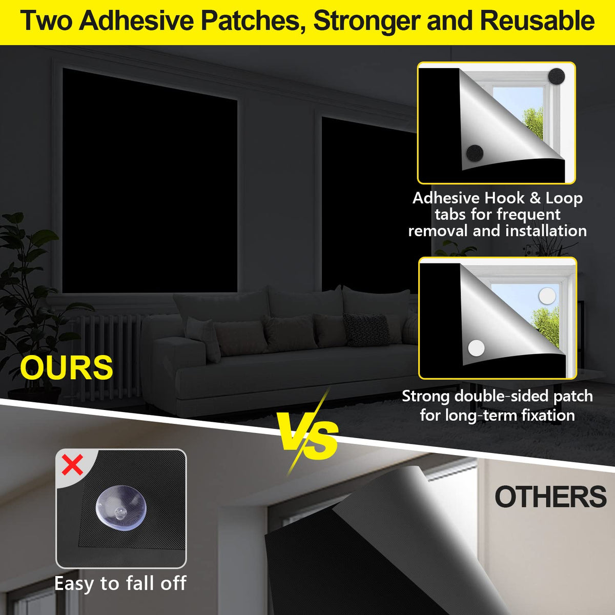 FADOTY cut-to-fit blackout sheet customized to any window shape
