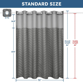 FADOTY extra long 71x86 curtain covers tall showers completely