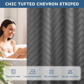 FADOTY tufted chevron stripe adds chic bathroom style