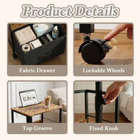 Faesun 360° swivel casters on bedside table support flexible room layouts.