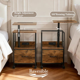Faesun bedside table small spaces fits neatly beside compact seating 16-5w-11-8d