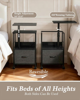 Faesun bedside table for small spaces, ideal for tight layouts.
