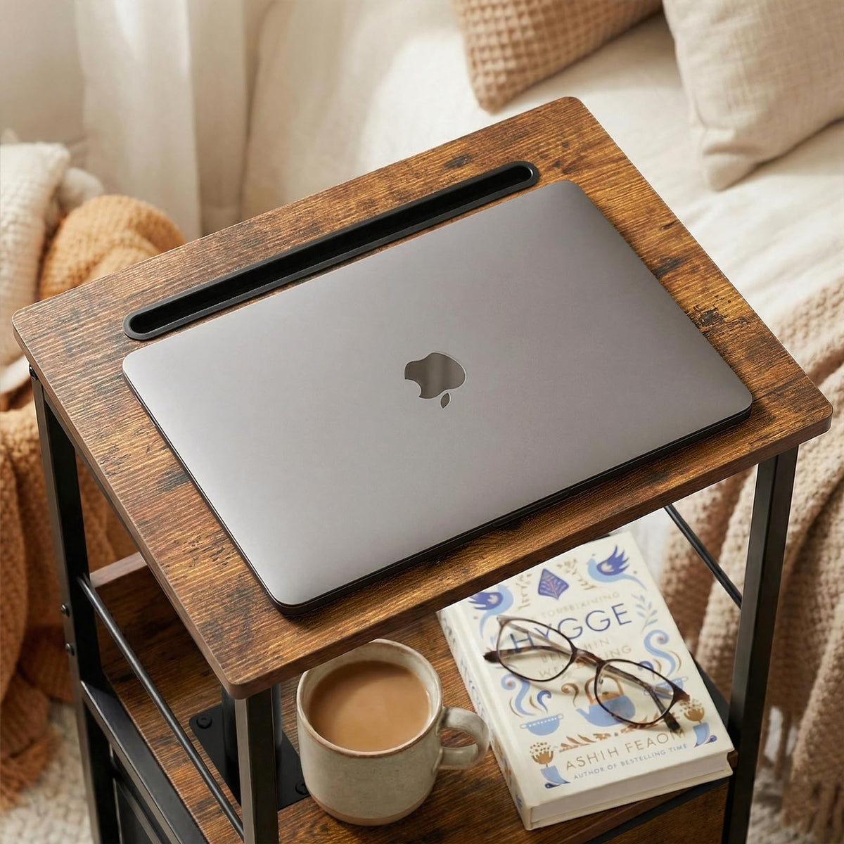 Faesun flip-lock stability keeps the nightstand steady when needed