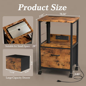 Faesun four-caster rolling nightstand glides smoothly across carpets and hardwood