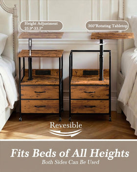 Faesun rolling side table ideal for recliners and small spaces.
