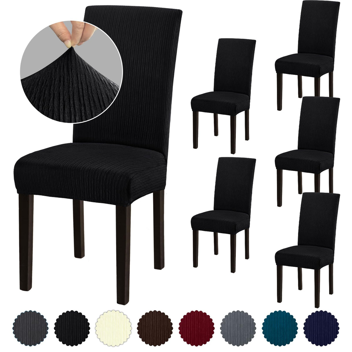 Fafua stretch dining chair cover in light grey protects busy homes from spills