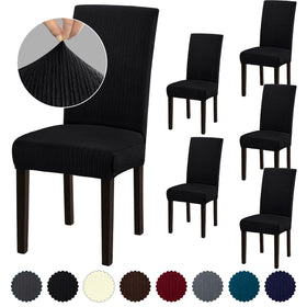 Fafua stretch dining chair cover in light grey protects busy homes from spills