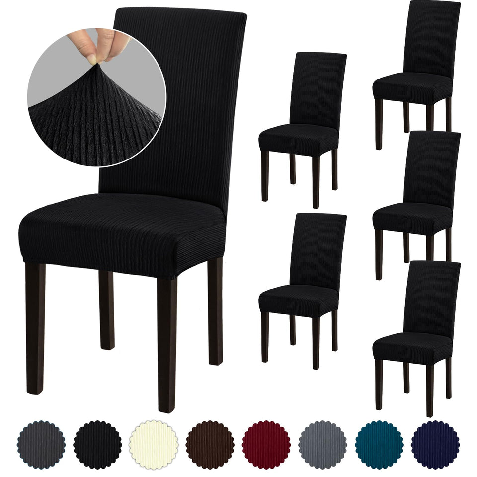Fafua stretch dining chair cover in light grey protects busy homes from spills