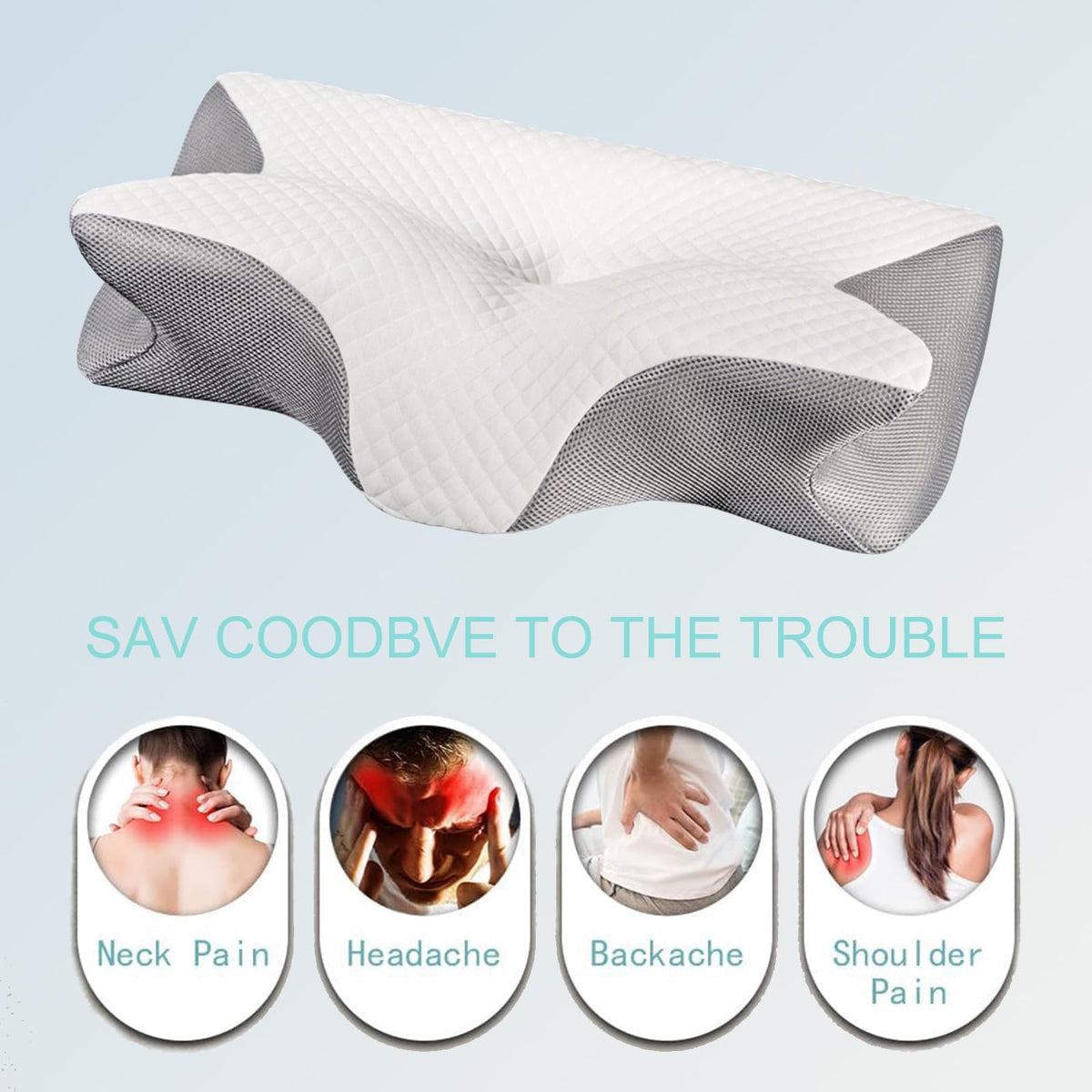 Fagofid Doreve Cloudfaser Pillow orthopedic support helps reduce neck pressure.