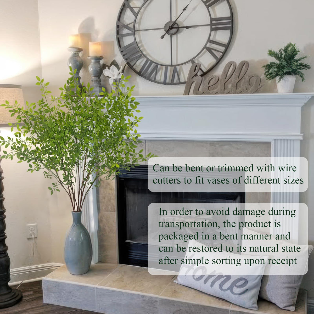 Full 110 cm FAICOIA greenery stems arranged for a lush floor-to-ceiling effect.