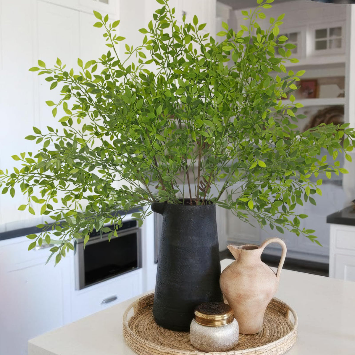 Calm corner setup with FAICOIA nandina enhances everyday serenity.