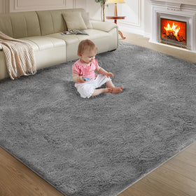 Fairblink 5x8 Ultra Soft Rug grey color adds warmth to any living space.